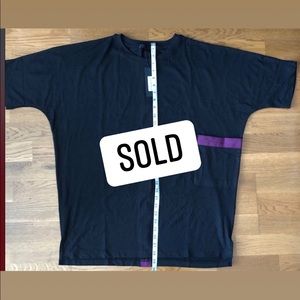 Mennace Oversized T-Shirt W/Back Stripes - Black